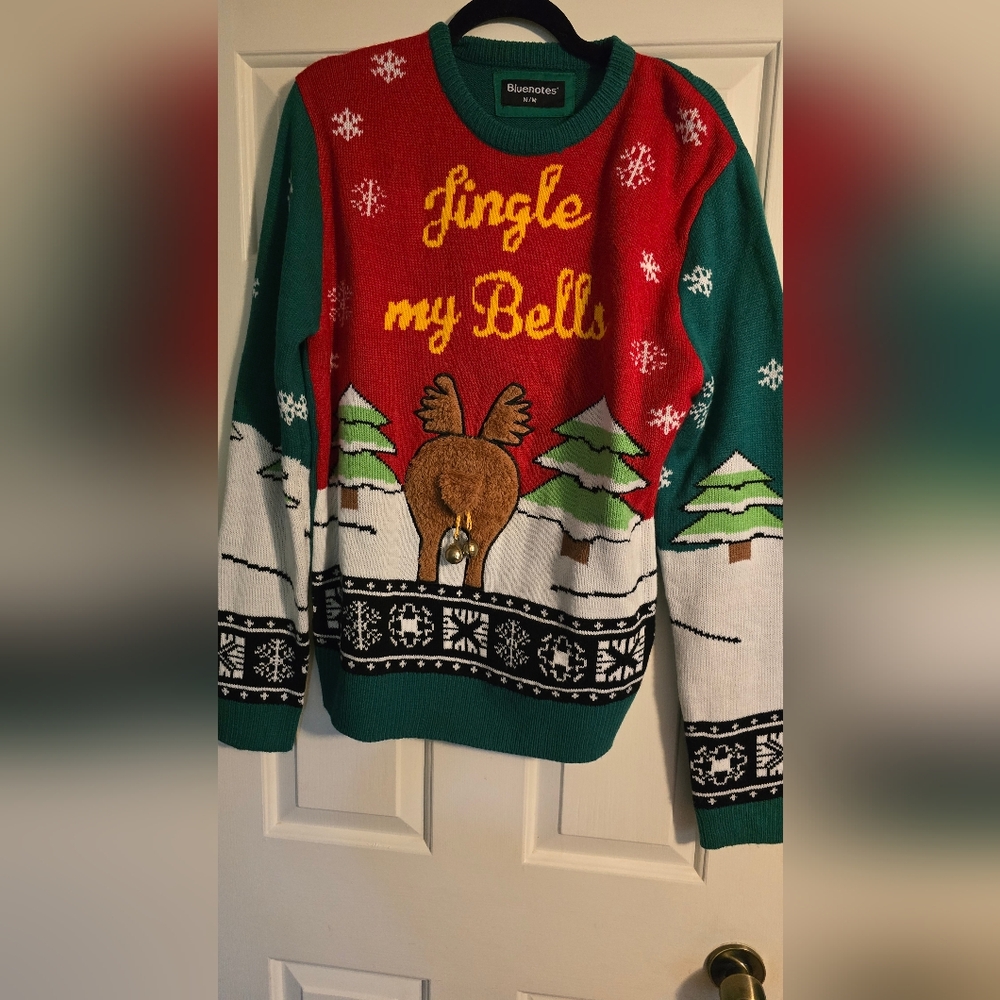 Men's Festive Red and Green Sweater